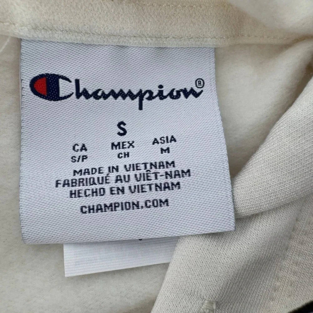 Champion Hoodie Sweatshirt Cropped Sz S Soft Touch Gym Minimalist White Casual‌ - Picture 6 of 11